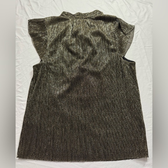 Banana Republic Shimmering Tie-Neck Blouse with flutter sleeves size Medium - Picture 4 of 6